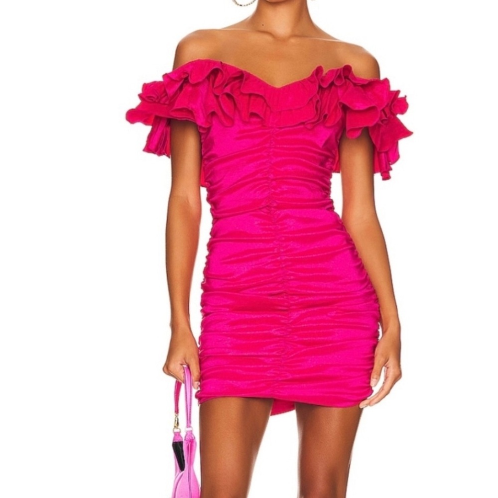 Lovers + Friends Pink Ruffle Mini Dress